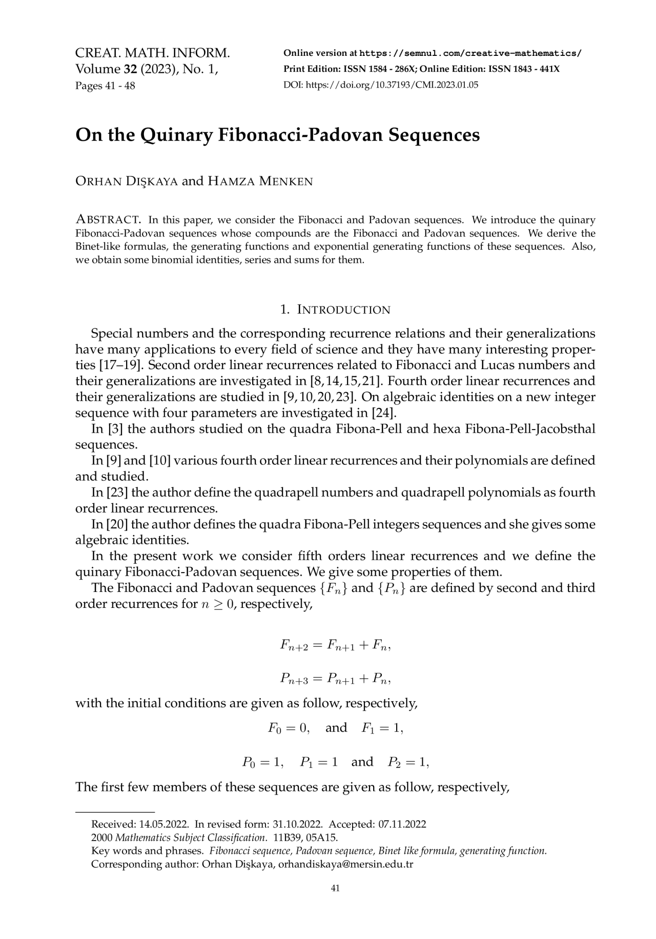 on-the-quinary-fibonacci-padovan-sequences